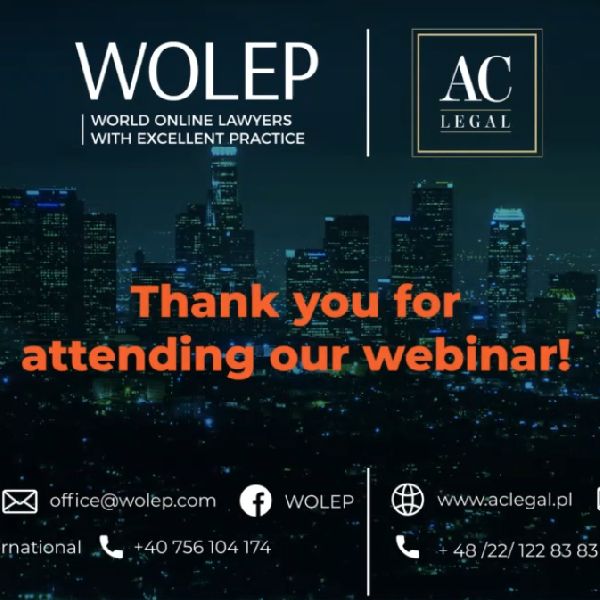 The first WOLEP Webinar brought Smart Contracts into the spotlight. Mr. Artur Cichocki, lawyer specialized in New Technologies Law: `Smart Contracts are the future, but they do not create an alternative legal system`